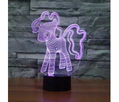 Beling 3D lámpa, Póni, 7 színű S101