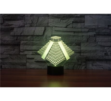Beling 3D lámpa, Azték piramis, 7 színű S126