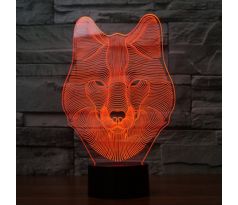 Beling 3D lámpa, Szibériai husky, 7 színű S153