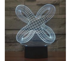 Beling 3D lámpa, Twisted knot, 7 színű S186