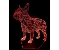 Beling 3D lámpa, Francia bulldog, 7 színű S22