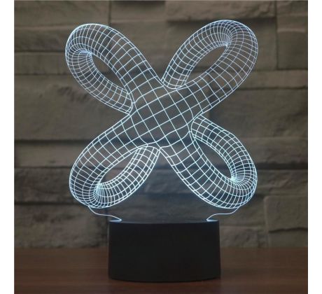 Beling 3D lámpa, Twisted knot, 7 színű S232