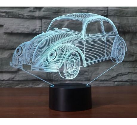 Beling 3D lámpa, Volkswagen bogár, 7 színű S252