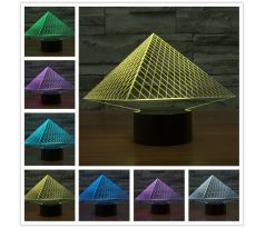 Beling 3D lámpa, Piramis, 7 színű S253