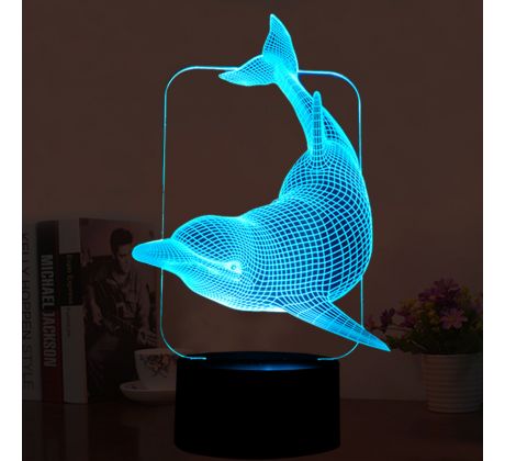 Beling 3D lámpa, Delfin 2, 7 színű S268