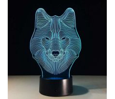 Beling 3D lámpa, Szibériai husky, 7 színű S274
