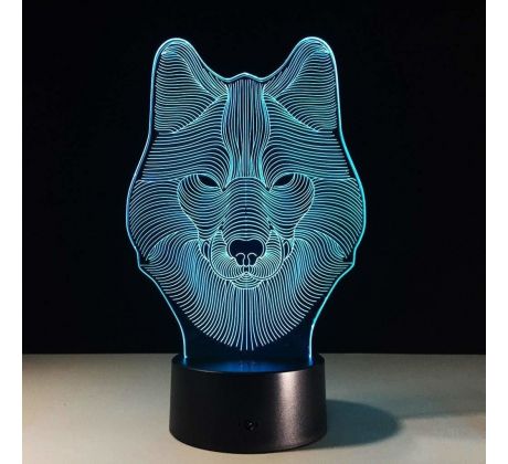 Beling 3D lámpa, Szibériai husky, 7 színű S274