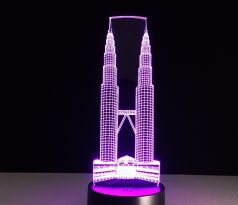 Beling 3D lámpa, Petronas tower-felhőkarcolók, 7 színű S279