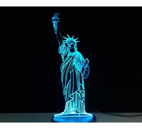 Beling 3D lámpa, Szabadság szobor, 7 színű S286