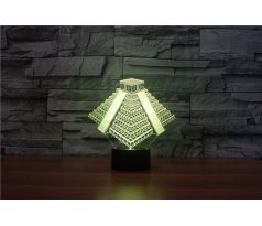 Beling 3D lámpa, Azték piramis, 7 színű S300