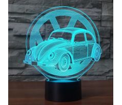 Beling 3D lámpa, VW bogár logóval, 7 színű S311