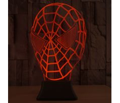 Beling 3D lámpa, Spider Man maszk, 7 színű S346