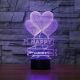 Beling 3D lámpa, Boldog Valentint, 7 színű S365