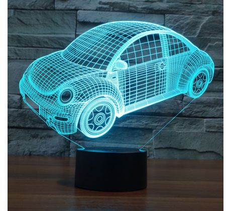 Beling 3D lámpa, VW Beetle, 7 színű S384