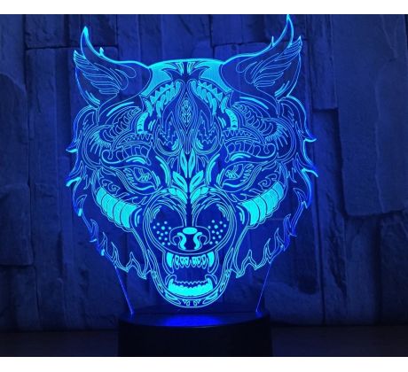 Beling 3D lámpa, Farkas, 7 színű S392