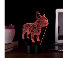 Beling 3D lámpa, Francia bulldog, 7 színű S402
