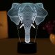 Beling 3D lámpa, Elefántfej, 7 színű S404