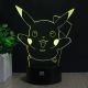 Beling 3D lámpa,Pikachu 2, 7 színű S480
