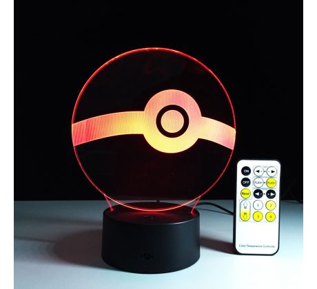 Beling 3D lámpa,Pokebal , 7 színű S482