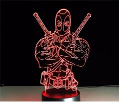Beling 3D lámpa, Deadpool 2, 7 színű S493