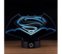 Beling 3D lámpa, Batnam vs Superman logo , 7 színű S498