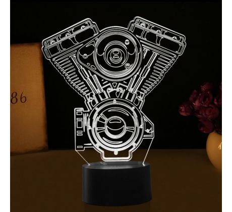 Beling 3D lámpa, Harley Davidson motor, 7 színű S51G3