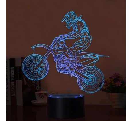Beling 3D lámpa, Motocoross motoros , 7 színű DW5DS13