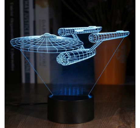 Beling Gyereklámpa Star Trek USS Enterprise, 7 színű QS267