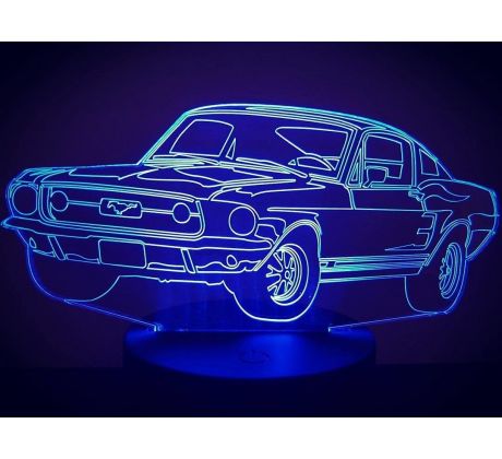 Beling 3D lámpa,Ford Mustang , 7 színű DFJE58