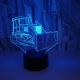 Beling 3D lámpa, Földgyalu , 7 színű HHRTL5D