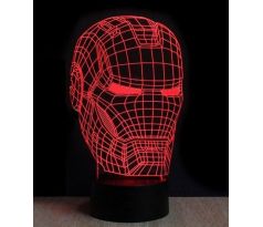 Beling 3D lámpa, Iron Man maszk, 7 színű S72